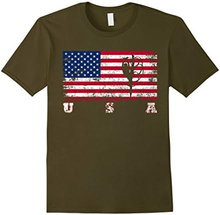 Men's American Flag Rhythmic Gymnastics Shirt Medium Olive