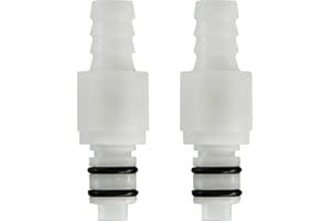 BBTUS 2PCS 1/4 "3/8" 5/16" Plastica In-Line Tubo Barb Connettore Rapido, Valvola di spegnimento in tubo Connettore Rapido, Maschio Quick Connect Raccordi Tubo (2x Connettore Maschio) (3/8")