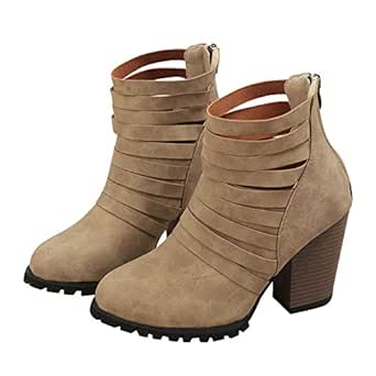 high heel round head martin boots