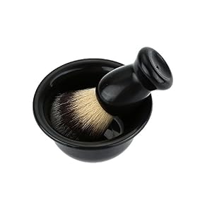 3 In 1 Shaving Brush Kit- Shaving Frame Base & Shaving Soap Bowl & Bristle Hair Shaving Brush, Men's Shaving Set Shaving… - Image 5