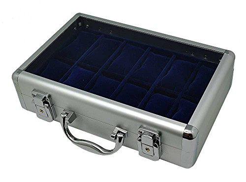 Alu Uhrenkoffer fr 12 Uhren Schaukasten Uhrenbox blau 4739 Alu Uhrenkoffer fr 12 Uhren Schaukasten Uhrenbox blau 4739