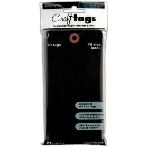 Inkssentials Surfaces Ranger Industries Black Tag No. 8, Pack of 20