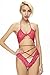 Fashion Polyester Lace Lingerie-Dress Set Sleepwear Hotpink Color One Size Hot Underwear New
