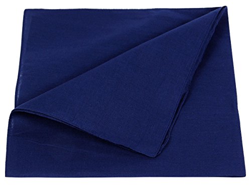Alsino Bandana Zandana lisa, Pañuelo liso 100% algodón. azul marino Talla única