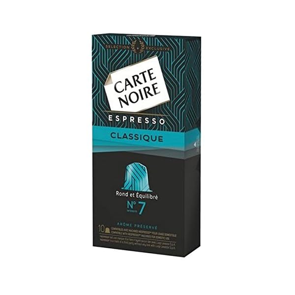 Box Of 10 Capsulas Of Coffee Black Card Espresso Classic Nº 7 Compatible With Portable Nespresso