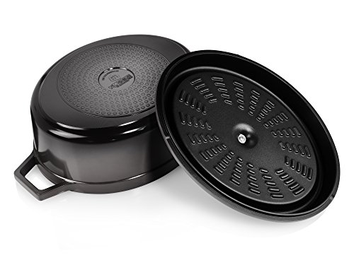 Bluespoon Bräter aus Aluguss mit Deckel Schwarz |Induktion | Füllmenge ca. 6 L - 3