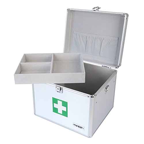 HMF 14702-09 Alu Medizinkoffer, Erste Hilfe Koffer, Tragegriff, 30 x 25 x 25 cm - 6
