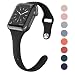 Produktbild HYDONG Kompatibel für Apple Watch 38mm 40mm Armband - Weiches Silikon Ersatz Fitness Armband - Schmales Sportarmband Ersatzarmband für iWatch Serie 4, Serie 3, Serie 2, Serie 1-Schwarz