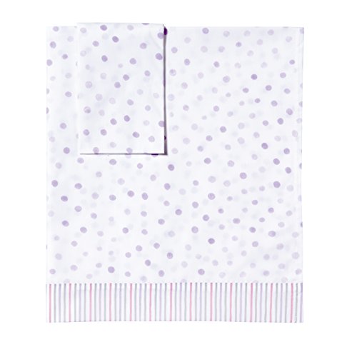 PETIT PRAIA 100 Percent Printed Soft Cotton Floc Bassinet Set of Sheets (White/Rose/Lilac)