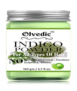 Olvedic 100% Pure Organic Indigo Powder For hair Colour-(150 gm)