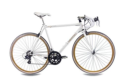 CHRISSON - VINTAGE ROAD 1.0 Bicicleta de carretera, tamaño 28'' (71,1 cm), color blanco matt, 14 velocidades Shimano