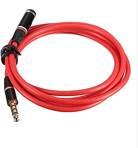 KRS K30 headphones Aux audio jack extension cable 4-pin male/female 3.5 mm cable length approx. 120 cm red