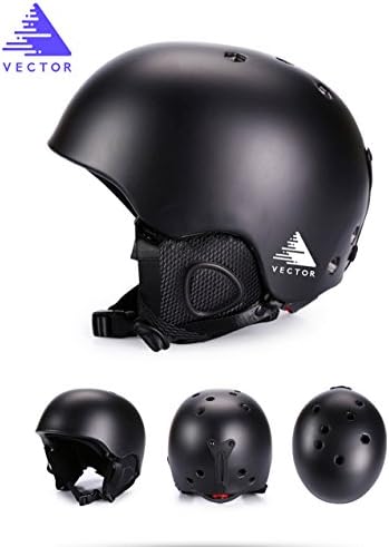 VECTOR OUTDOOR Sports Adult XL Size Snowboard Ski Helmet for Skiing Cycling Black CN EN1077