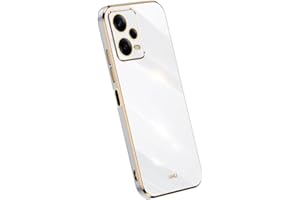 RankOne Funda para Teléfono es Adecuada para Redmi Note 12 Pro 5G (6.67" Inches), Carcasa para Teléfono Móvil de Silicona con Marco de Galvanoplastia - Blanco