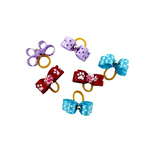 UEETEK-20pcs-Pet-Dog-Cat-Hair-Bows-Accessories-With-Rubber-Bands