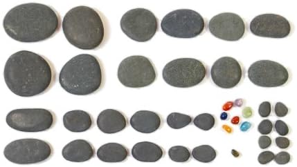 Holistic Supplies 40 Piece Basalt and Chakra Stone Massage Set