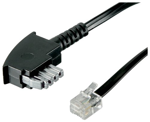 Wentronic TAE Anschluß-Kabel (TAE-N Stecker und Brücke auf Westernstecker) schwarz 6m