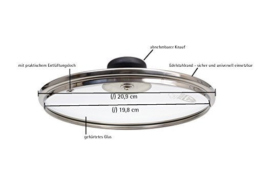 GRÄWE® Glasdeckel 20 cm mit Edelstahlring - 3