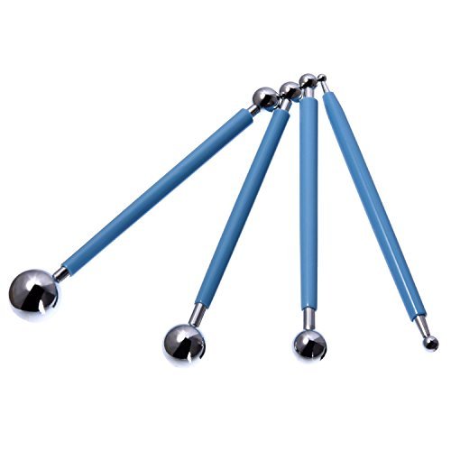 Shappy 9 Stück Ball Stylus Werkzeuge Töpferwerkzeug Punktierung Sculpting Modellierungswerkzeug Ton Keramik Skulptur Modelliert Werkzeug Prägt Sculpting Set - 4