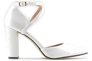 MODELISA - Zapatos De Tacón Ancho Salón Punta Hebilla Tobillo Mujer