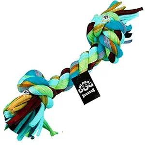 BLACKDOG Chew Rope Toys for Small Medium Puppies and Dogs, Cotton Dumbbell Toys,10 inch (Color May Vary)