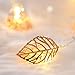 Produktbild Prevently LED Lichterkette,Solar Lichterkette Außen 10LED Kupferdraht Lichterkette Roségold Blätter LED-Leuchten Blinklicht Lichterkette für Weihnachten, Hochzeit, Party, Fenster, Bar 2M