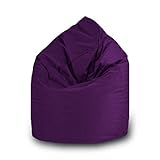 Relleno incluido. Puff Gota Poliéster Impermeable L 70x110cm (Lila)