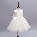 2pcs Baby Girl Ivory 5 Layers Floral Applique Christening Party Dress 12-15M