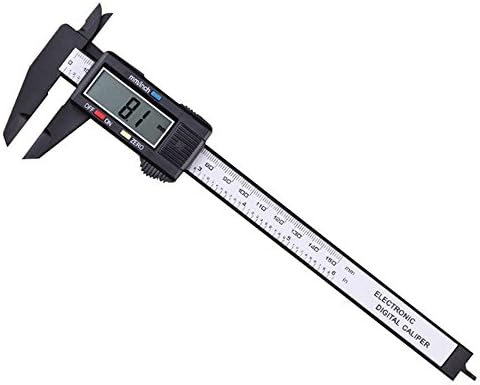 Measuring Tool 0-150mm / 6 Inch Plastic LCD Digital Electronic Carbon Fiber Vernier Caliper Rule Gauge Micrometer for Office Home Professional Hand Tool