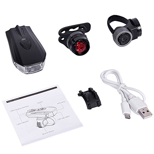 Fahrradlicht USB Wiederaufladbare Fahradbeleuchtung Fahrradlampen Set Fahrrad Frontlicht Rücklicht - 9
