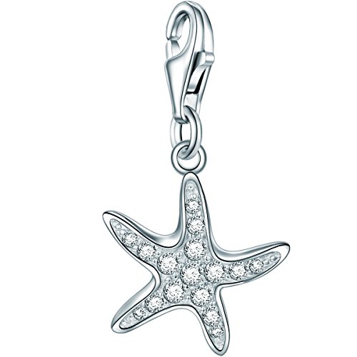Rafaela Donata Charm Collection Damen-Charm Seestern 925 Sterling Silber Zirkonia wei  60600231