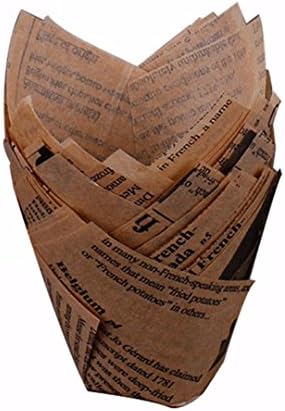 Tulip Cupcake Liner Baking Cups Paper, 50 pcs (Gold)