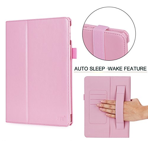 iPad Pro 9.7 Hülle,iPad Pro Hülle,iPad Pro 9.7 Case,Fyy® [Super Functional Series] Hochwertige Kunstleder Hülle mit elastitcher Handschlaufe und Halterungen für Karten, Notizen für iPad Pro 9.7, Rosa Gold (mit automatischer Schlaf/ Weck-Funktion) - 8