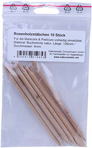 Preisvergleich Produktbild Rosenholz - Stäbchen Holzstäbchen Manikürstäbchen 12cm 10 Stück