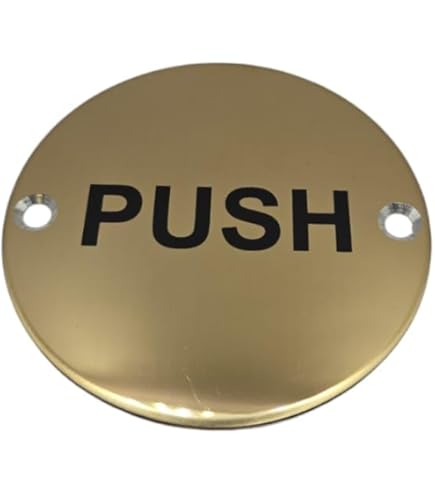 Automatic Fire Door Keep Clear 76mm Dia Stainless Steel Sign (UK