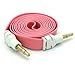 Price comparison product image Ayrah Flat Colored Aux Cable,3.5 mm Stereo Audio Cable for Echo Dot, Beats Headphone,Samsung Galaxy S8, iPhone 5 6 6S Plus,Home Car Stereos,Speaker, Male to Male(Pink)
