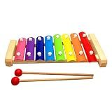 Hölzerne Multi-Color Xylophon aus Holz Musikinstrument Spielzeug für Baby & Kinder, 8 Töne schlagen Noten 2 Schlägel