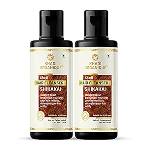 Khadi Organique Shikakai Shampoo/Cleanser Pack Of 2, (420 ML)