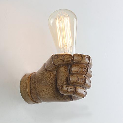 Bedroom bedside wall lamp American rustic resin lamp bedroom bedside aisle simple fist wall lamp