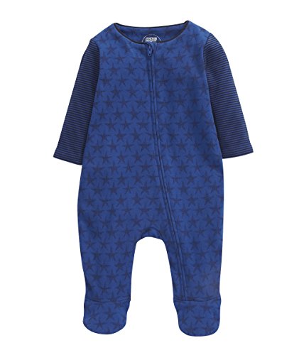 Mamas and Papas Baby-Boys Zip All-in-One Starred Bodysuit, Blue, 9-12 Months