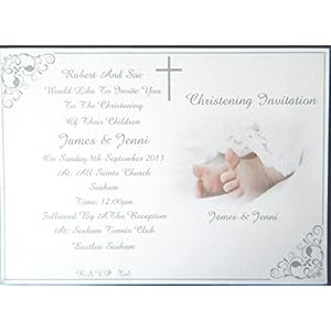 25, 50, 75 oder 100 x Personalisierte Twins / Girls / Boys / oder Mädchen & Boys Taufe / Taufe Einladungen Design (B) mit oder ohne Foto & freie Umschläge ...