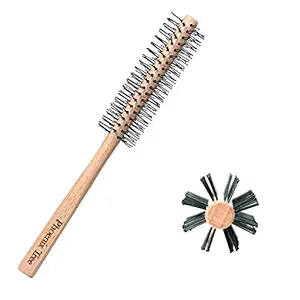 Phoenix Tree Small Round Brush for Short Hair, for Women and Men, Best for Thin Hair, Bangs, Beard, Curling,Straight Hair, Blow Dryer Styling, Mini Size
