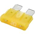 Fusibles ATO 20A HELLA - Lot De 5 - Couleur Beige/Jaune - Pour Tableau De Bord Automobile Standard