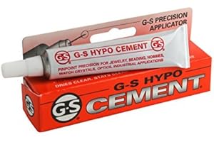 Jewelers G-S Hypo Clear Cement 9 ml w/ Precision Applicator for Beads Findings Watch Crystals Plastic Glass Metal Ceramic Crafts by PMC Supplies LLC