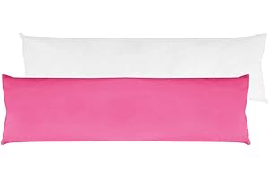 Bestlivings Federa per cuscino per chi dorme sul fianco, comoda e piacevole al tatto, disponibile in molti punti (circa 40 x 140 cm + imbottitura per cuscino/rosa - rosa)