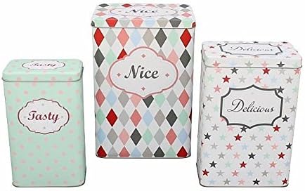 Krasilnikoff Tin Cake Tins, Set of 3 Square Tins, Nice, Delicious & Tasty