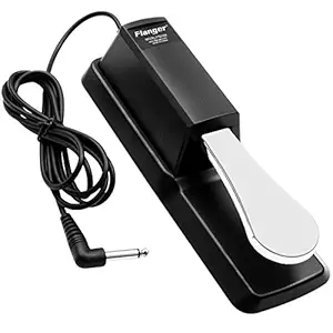 Flanger Sustain Pedal Universal Foot Damper for Digital Electronic Piano Keyboard, Flanger(Carbon Black, FTB-004)