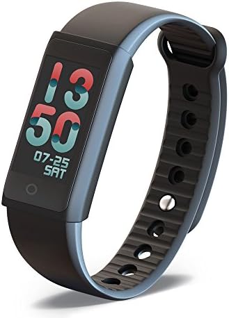 Fitness Tracker with Heart Rate Monitor Smart Wristband Bluetooth Pedometer Smartwatch for Iphone/Android Fitness Bracelet with Pedometer/Calorie Counter/Sleep Monitor/Call Message Reminder -Black