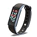 Produktbild Fitness Armbanduhr mit Herzfrequenz Pulsmesser Kalorienzähler Bluetooth Smart Fitness Tracker mit Schrittzähler/Schlafmonitor/Touchscreen/Vibrationsalarm/Anruf SMS Whatsapp für IOS Android-Schwarz