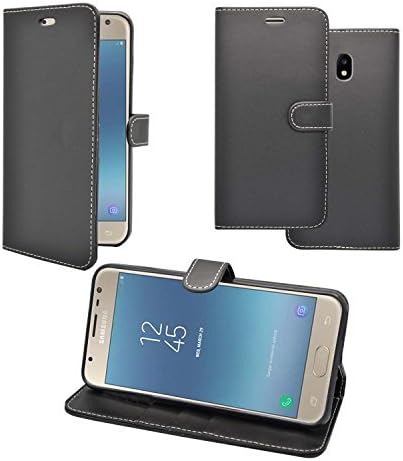 Mobile Phone Case Cover Compatible For Galaxy J3 2017 Wallet Flip Stand Card Slot PU Leather Magnetic Closure Case Cover In Black